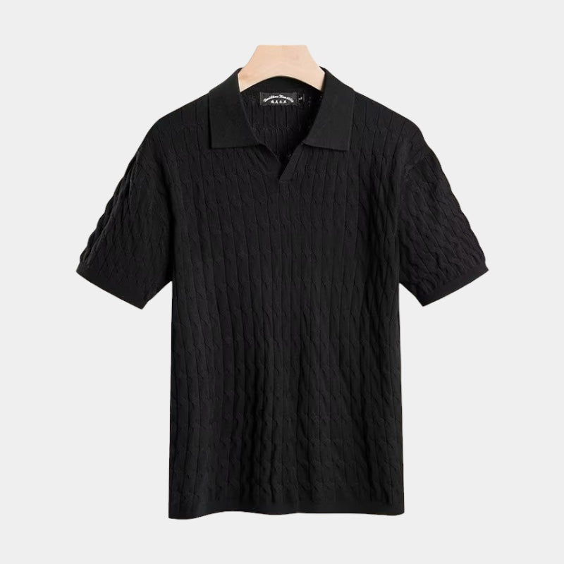 Bentara Textured V-Neck Polo
