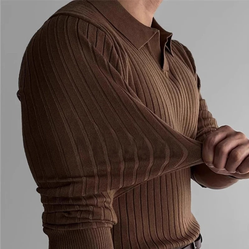 Bentara Long Sleeve V Collar Polo