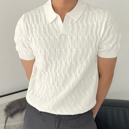 Bentara Textured V-Neck Polo