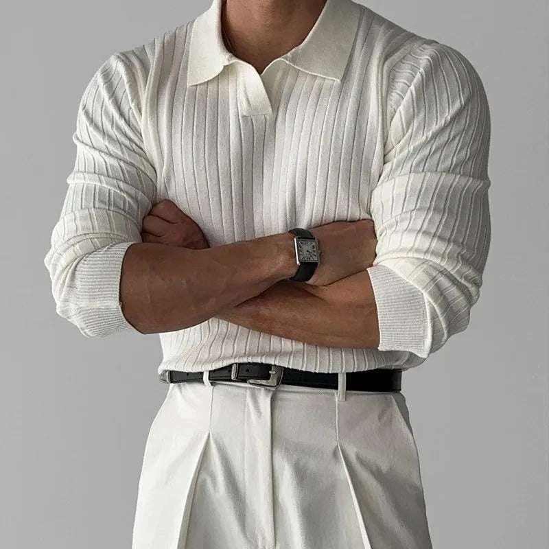 Bentara Long Sleeve V Collar Polo